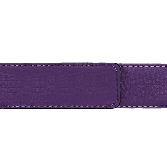 Ceinture 30 mm cuir souple violet boucle Roma or
