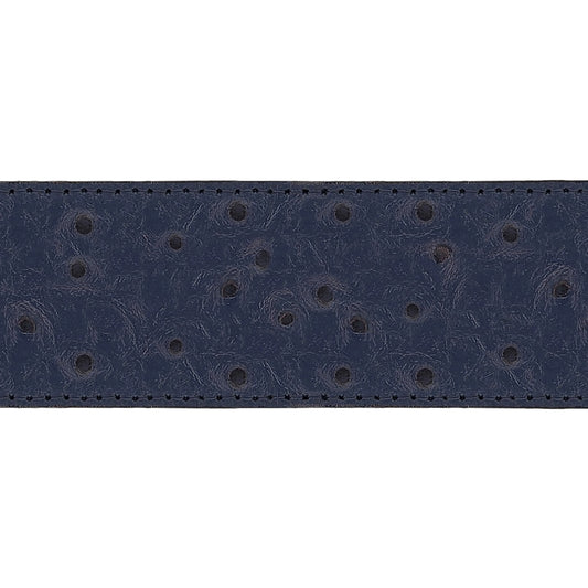 Lanière en cuir façon autruche bleu marine 40 mm