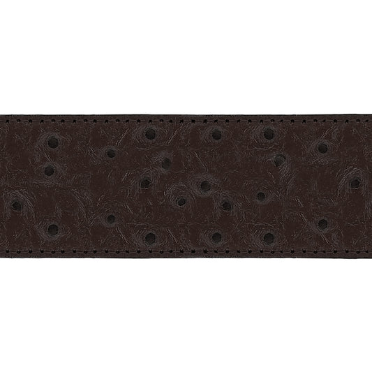 Lanière en cuir façon autruche marron 40 mm