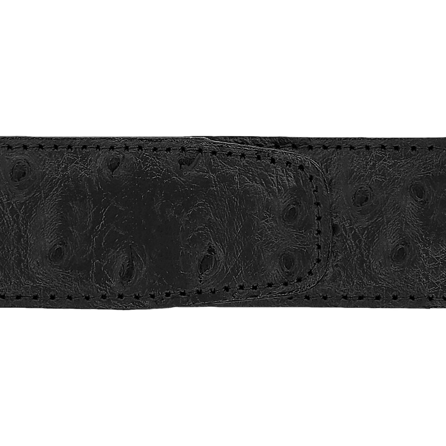 Lanière en cuir façon autruche noir 40 mm
