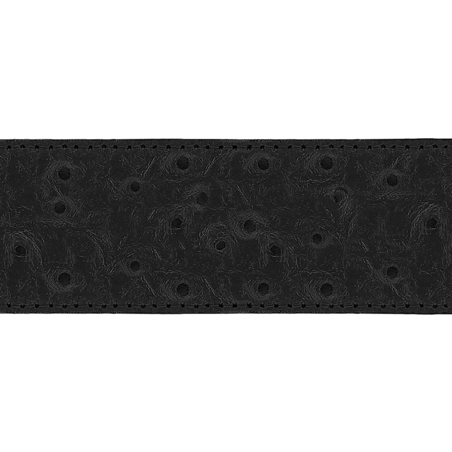 Lanière en cuir façon autruche noir 40 mm