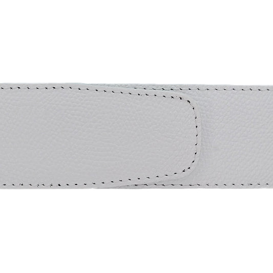 Ceinture 40 mm cuir grainé blanc boucle Roma or