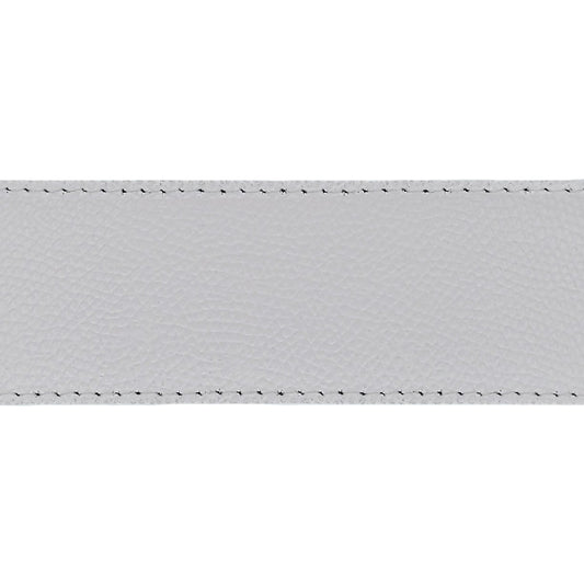 Lanière en cuir grainé blanc 40 mm