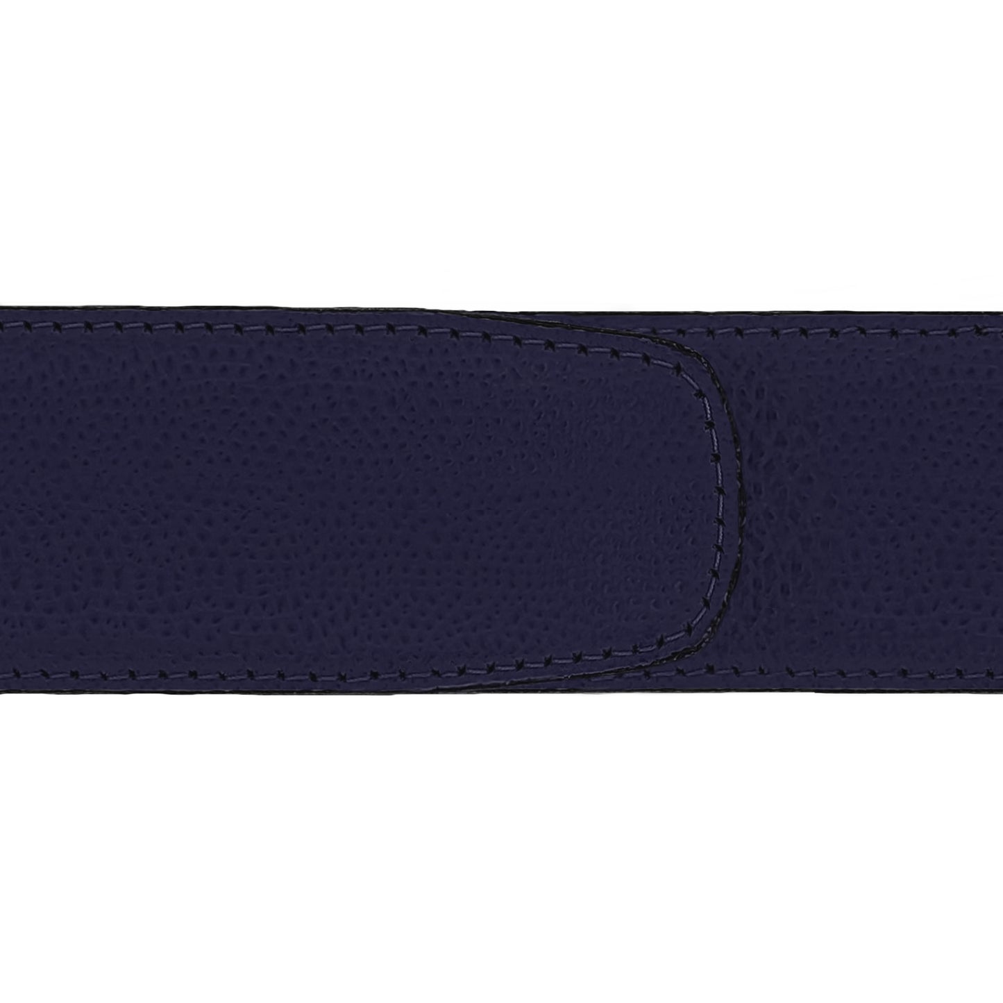 Ceinture 40 mm cuir grainé bleu marine boucle Milano or