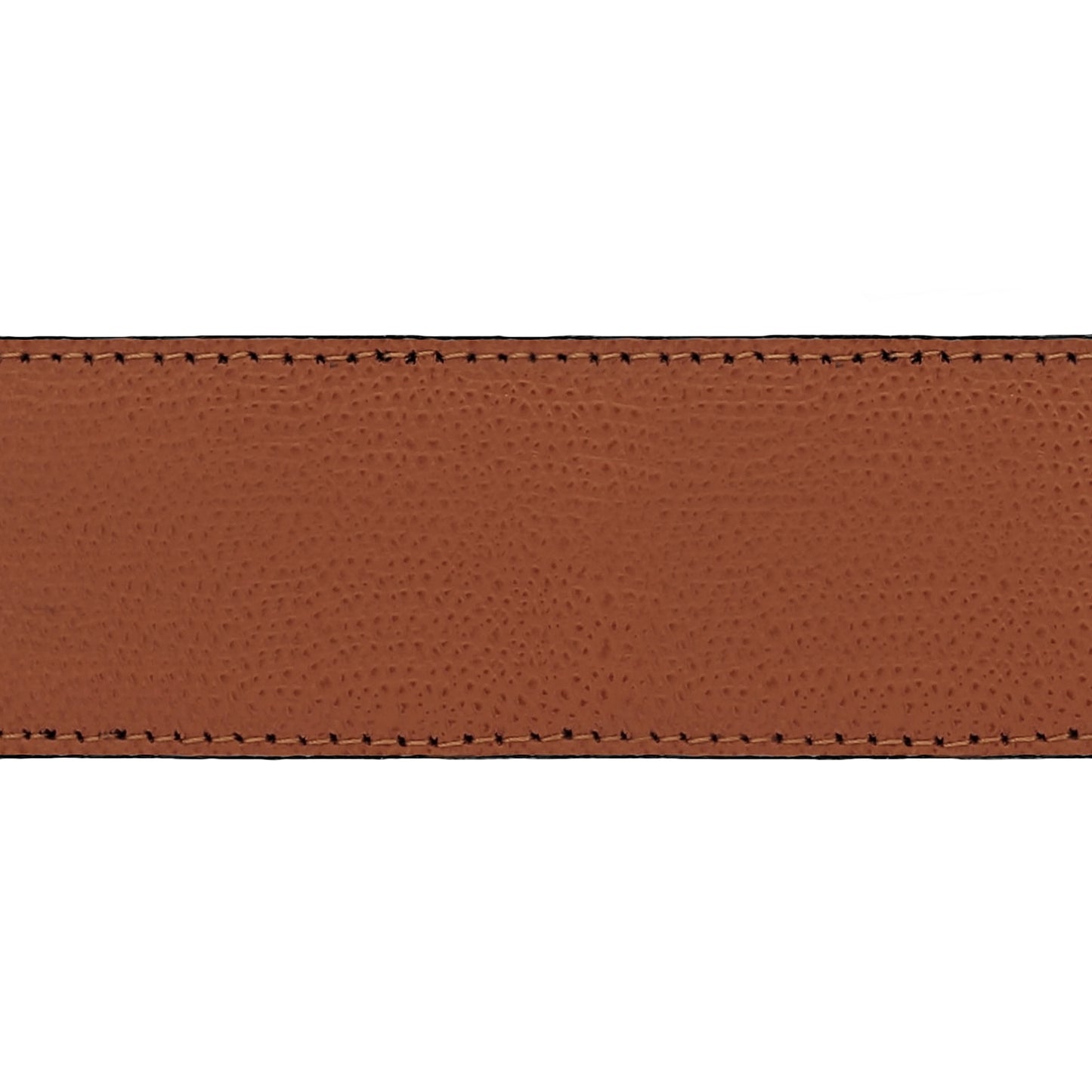 Lanière en cuir grainé cognac 40 mm