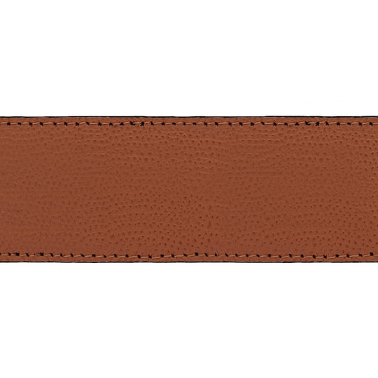 Lanière en cuir grainé cognac 40 mm