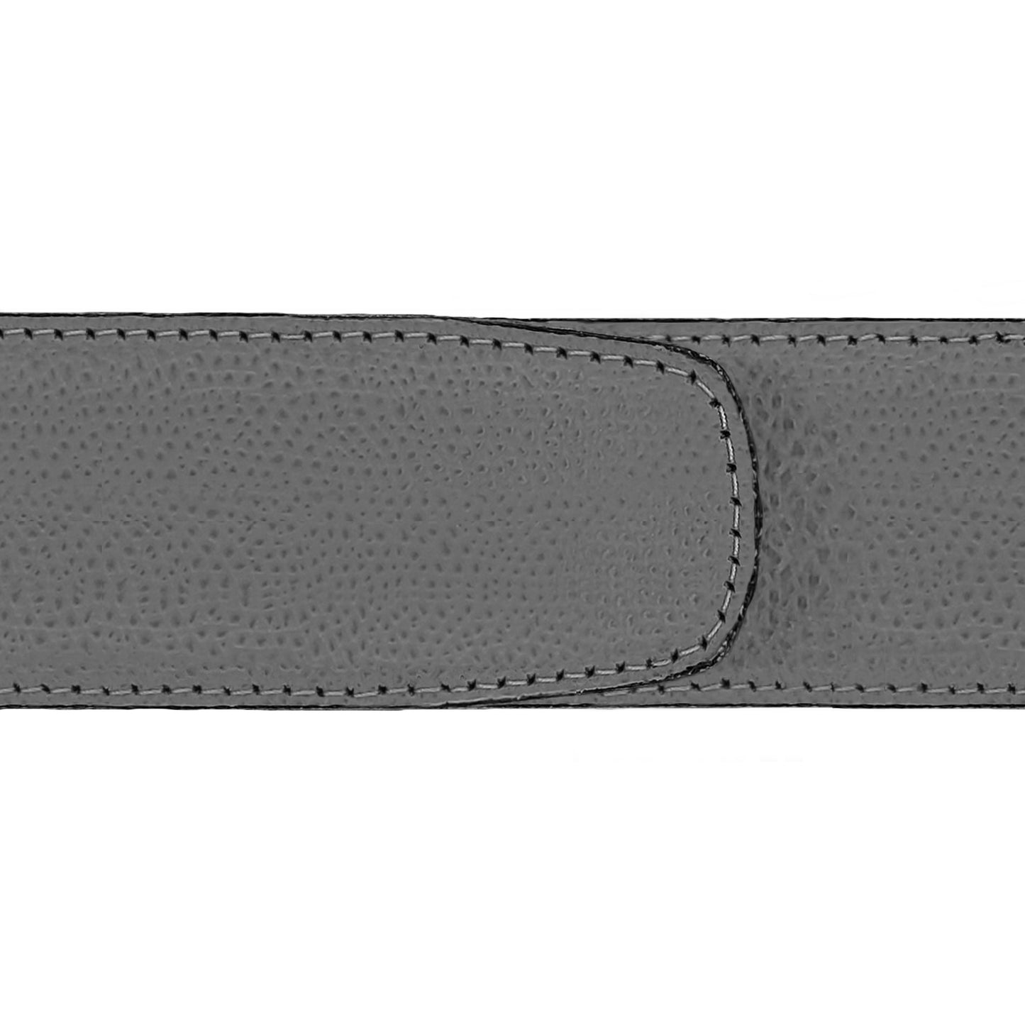 Lanière en cuir grainé gris 40 mm