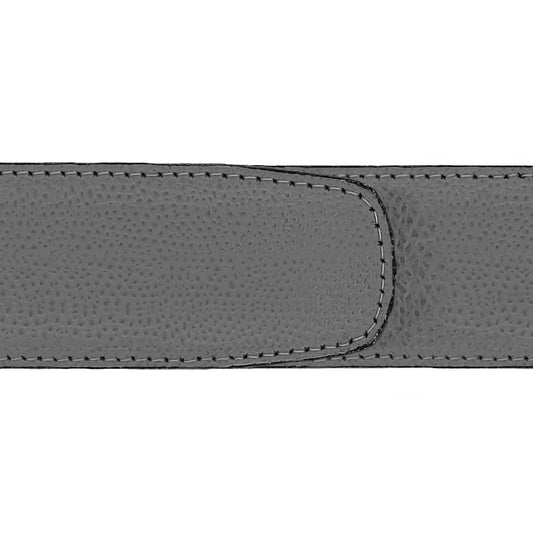 Ceinture 40 mm cuir grainé gris boucle Milano argent