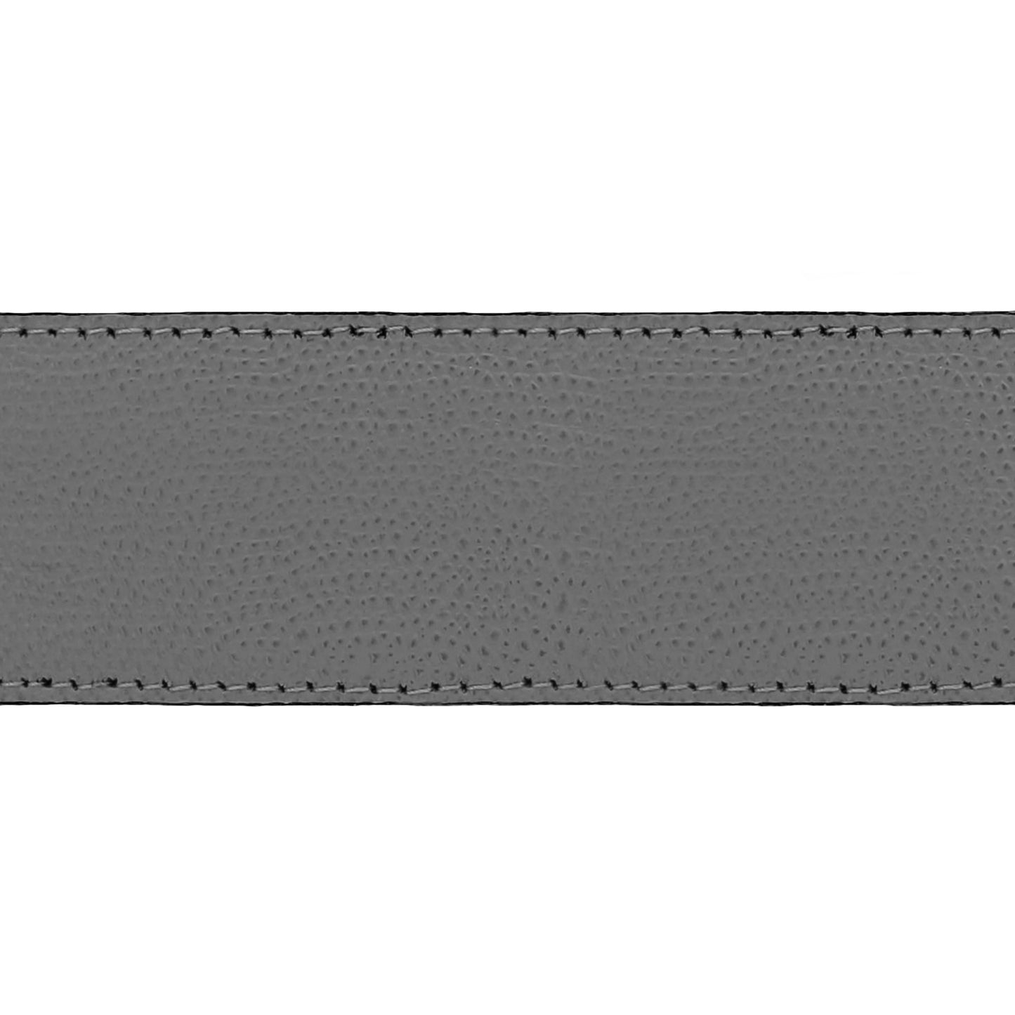 Lanière en cuir grainé gris 40 mm
