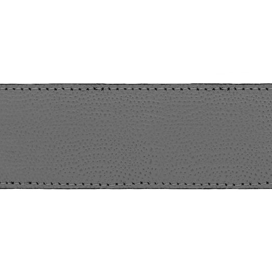 Lanière en cuir grainé gris 40 mm