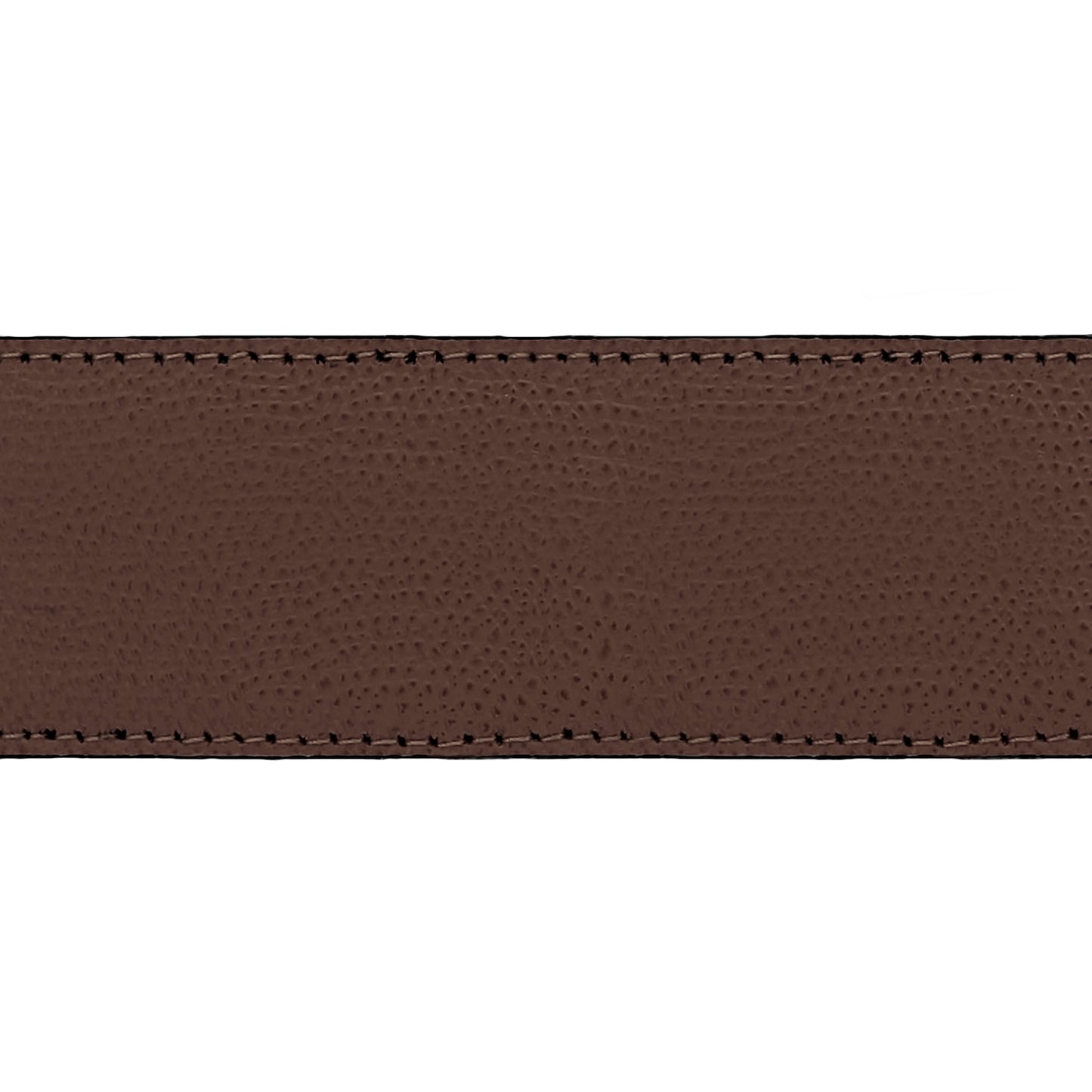 Lanière en cuir grainé marron 40 mm