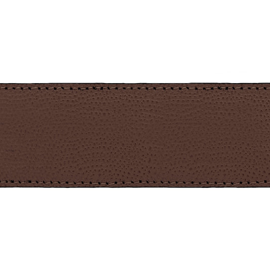 Lanière en cuir grainé marron 40 mm