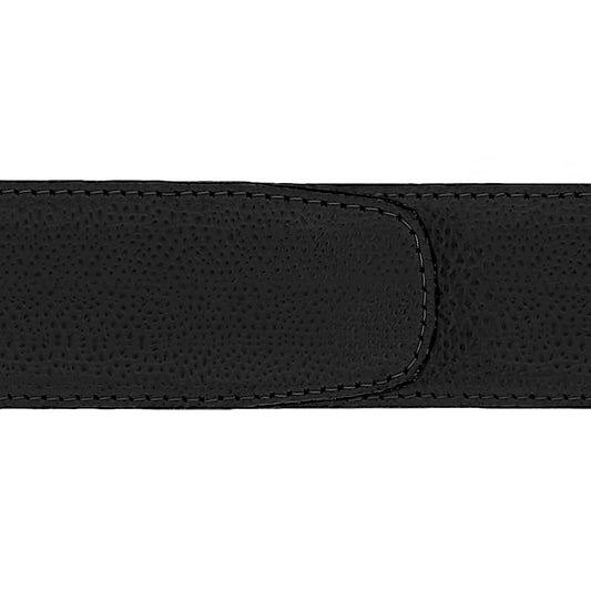 Ceinture 40 mm cuir grainé noir boucle Milano argent