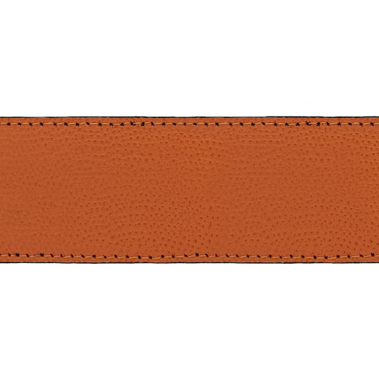 Lanière en cuir grainé orange 40 mm