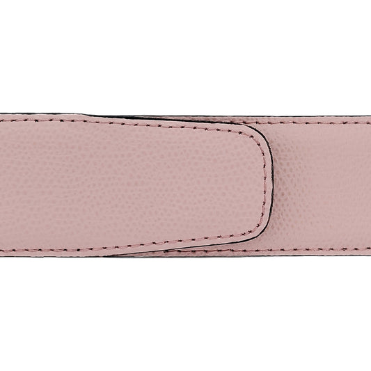 Ceinture 40 mm cuir grainé rose clair boucle Roma or