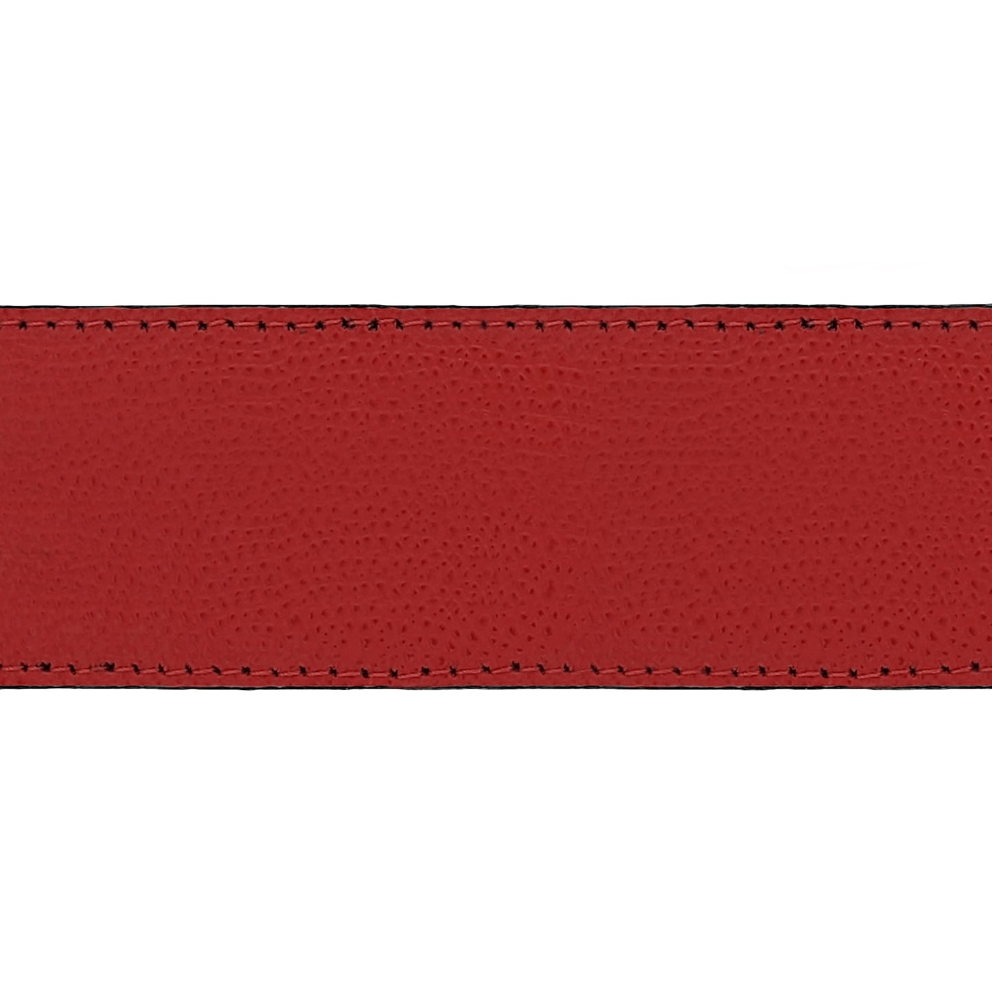 Lanière en cuir grainé rouge 40 mm