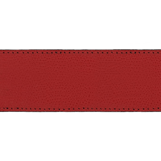 Lanière en cuir grainé rouge 40 mm