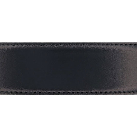 Lanière en cuir lisse noir 40 mm