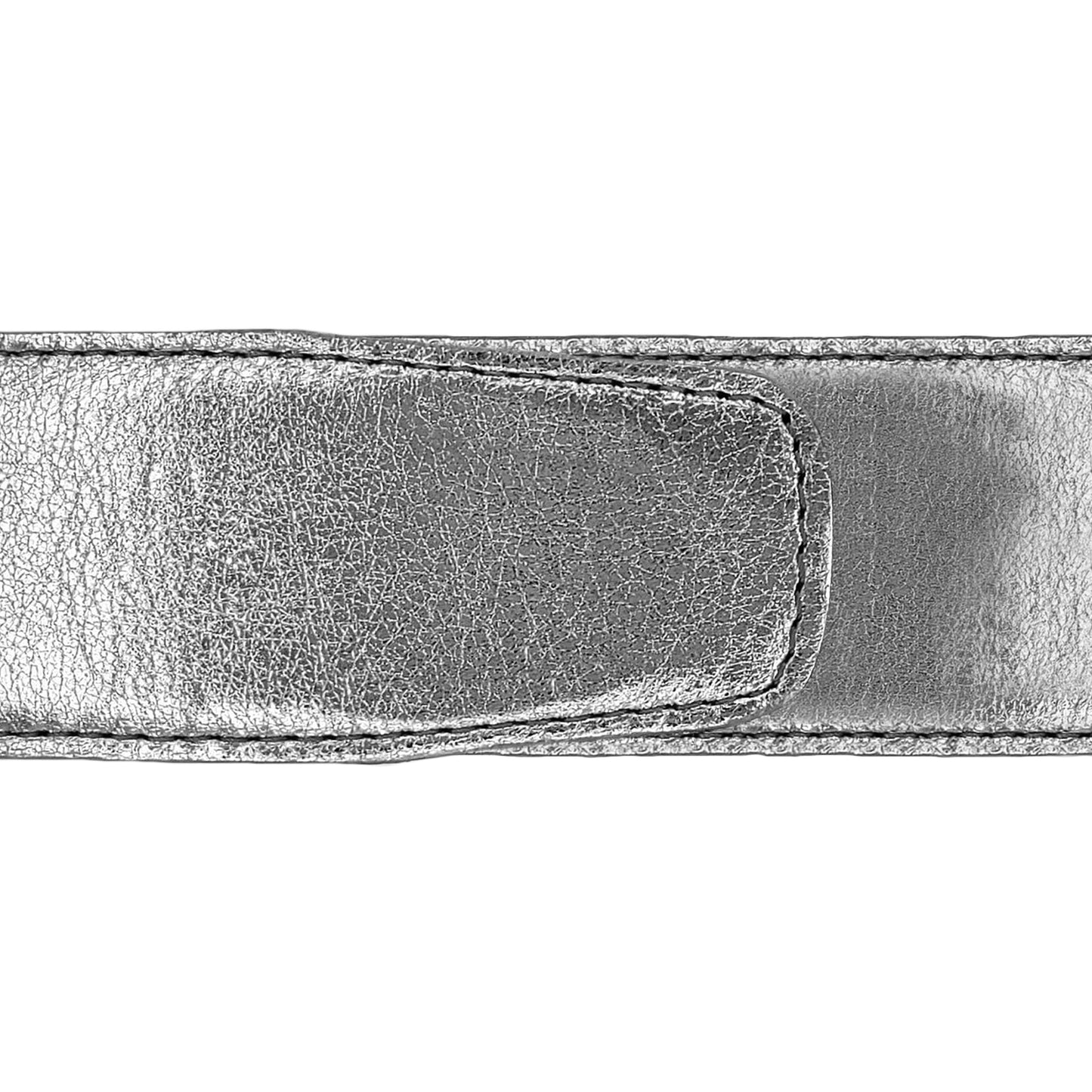 Ceinture 40 mm cuir souple argent boucle Milano or