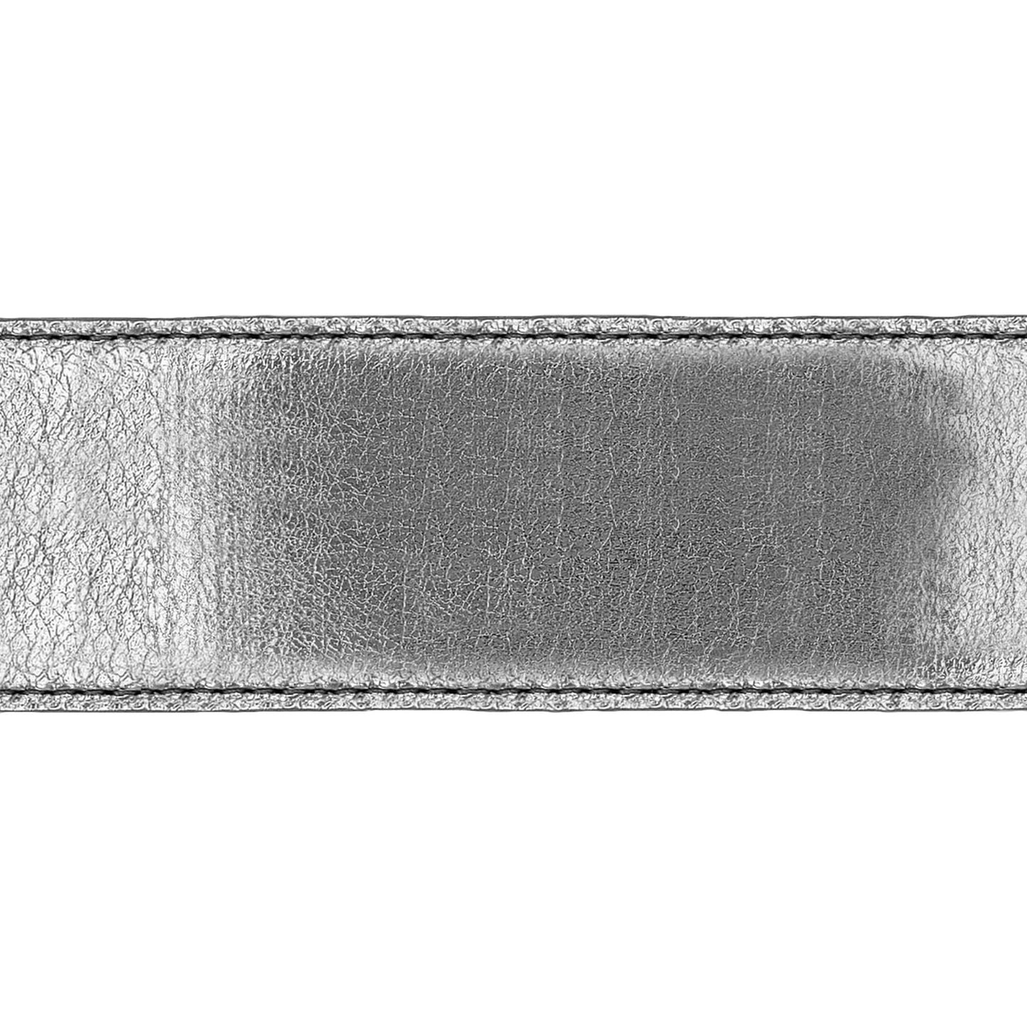 Lanière en cuir souple argent 40 mm