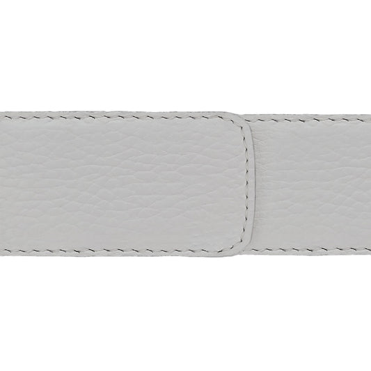Ceinture 40 mm cuir souple blanc boucle Roma or