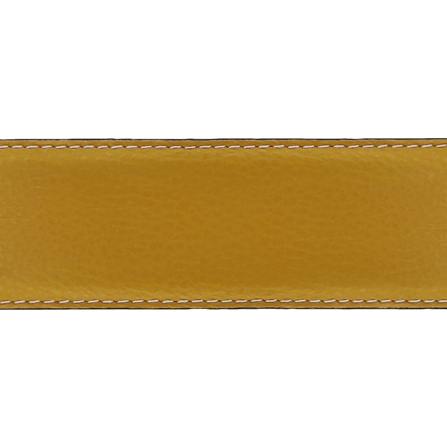 Lanière en cuir souple jaune moutarde 40 mm