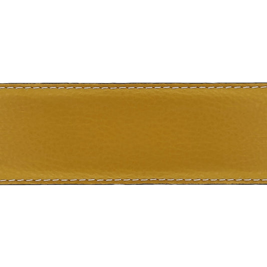Lanière en cuir souple jaune moutarde 40 mm