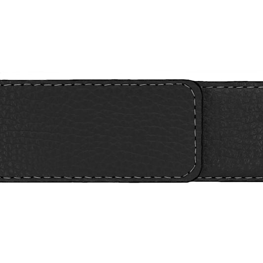 Ceinture 40 mm cuir souple noir boucle Milano argent