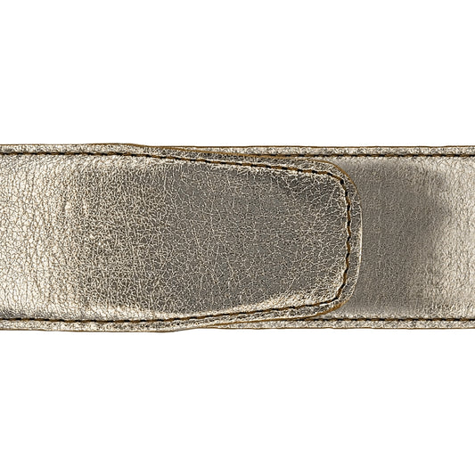 Ceinture 40 mm cuir souple or boucle Roma or