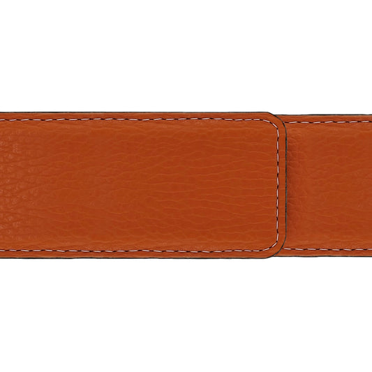 Ceinture 40 mm cuir souple orange boucle Milano argent