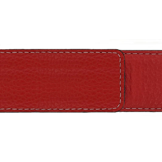Ceinture 40 mm cuir souple rouge boucle Milano or