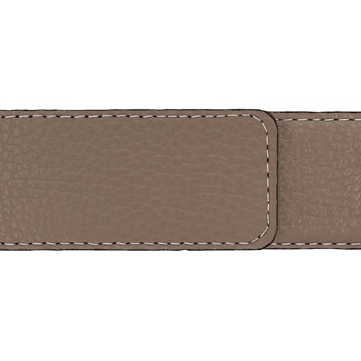 Ceinture 40 mm cuir souple taupe boucle Milano or