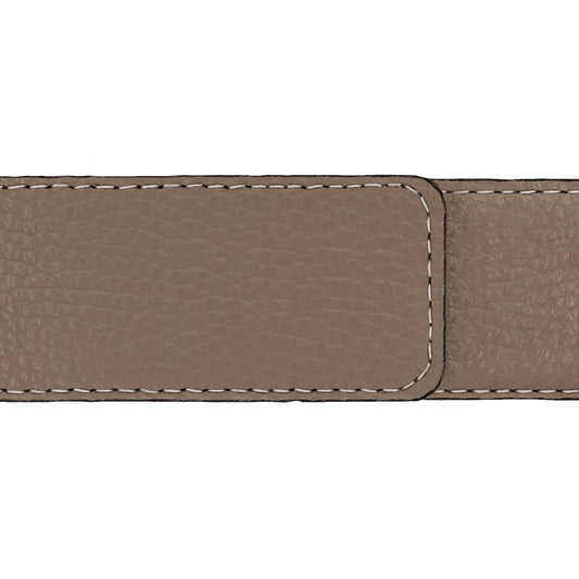 Ceinture 40 mm cuir souple taupe boucle Roma argent or