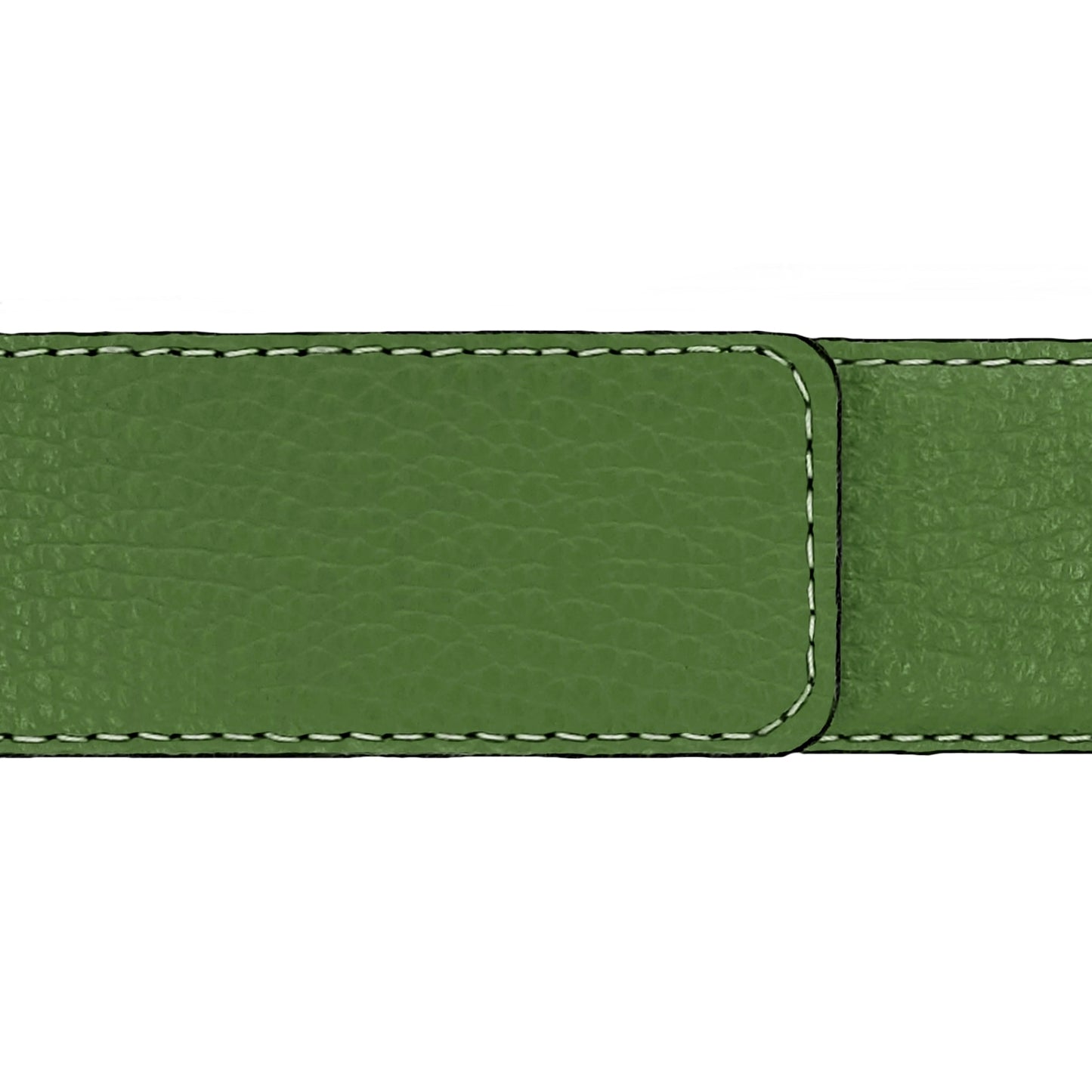 Ceinture 40 mm cuir souple vert olive boucle Milano or