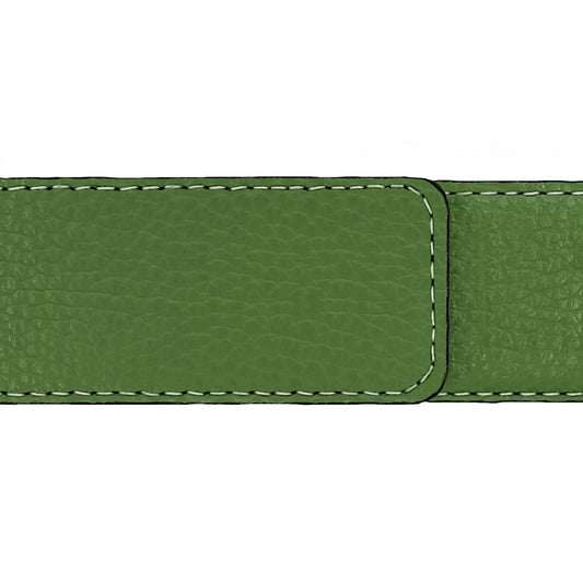 Ceinture 40 mm cuir souple vert olive boucle Roma or