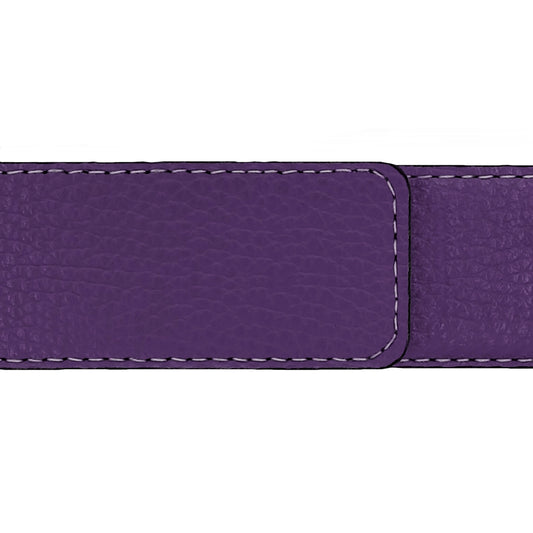 Ceinture 40 mm cuir souple violet boucle Milano argent