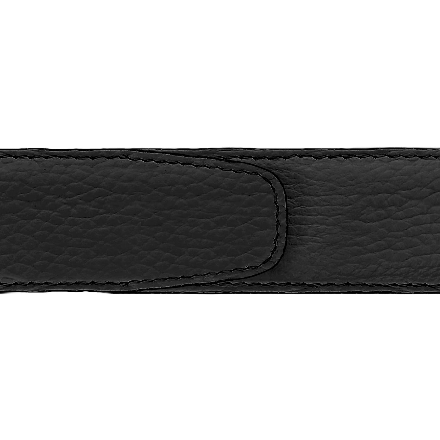 Ceinture 35 mm cuir souple noir boucle Paris mate