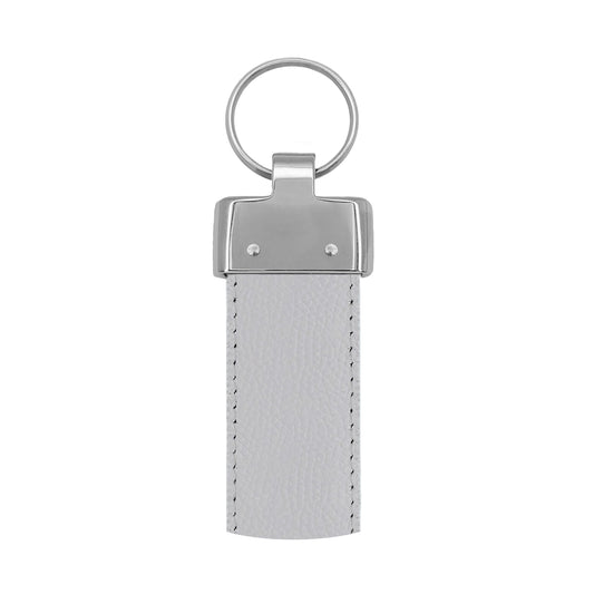 Porte clés 30 mm cuir grainé blanc