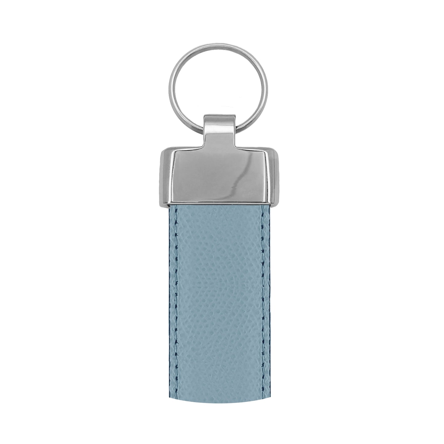 Porte clés 30 mm cuir grainé bleu ciel
