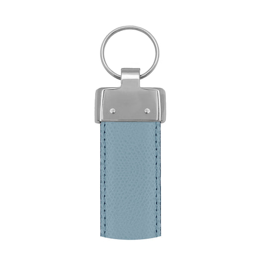Porte clés 30 mm cuir grainé bleu ciel