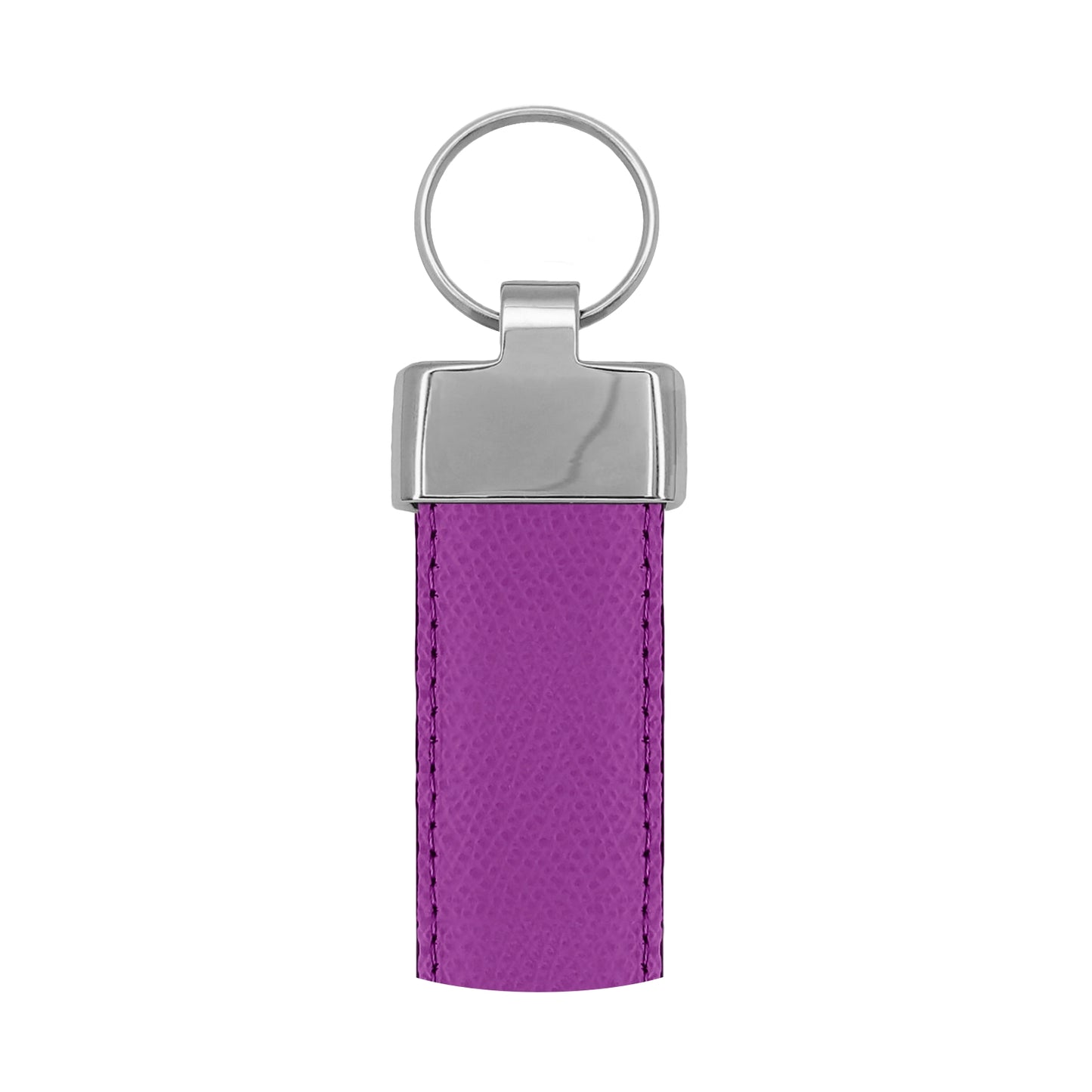 Porte clés 30 mm cuir grainé framboise