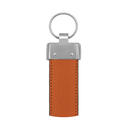 Porte clés 30 mm cuir grainé orange