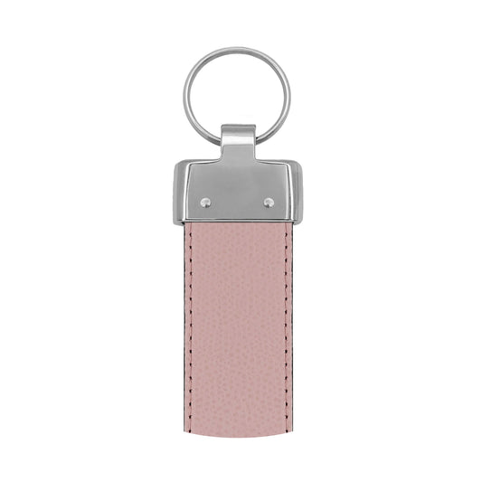 Porte clés 30 mm cuir grainé rose clair