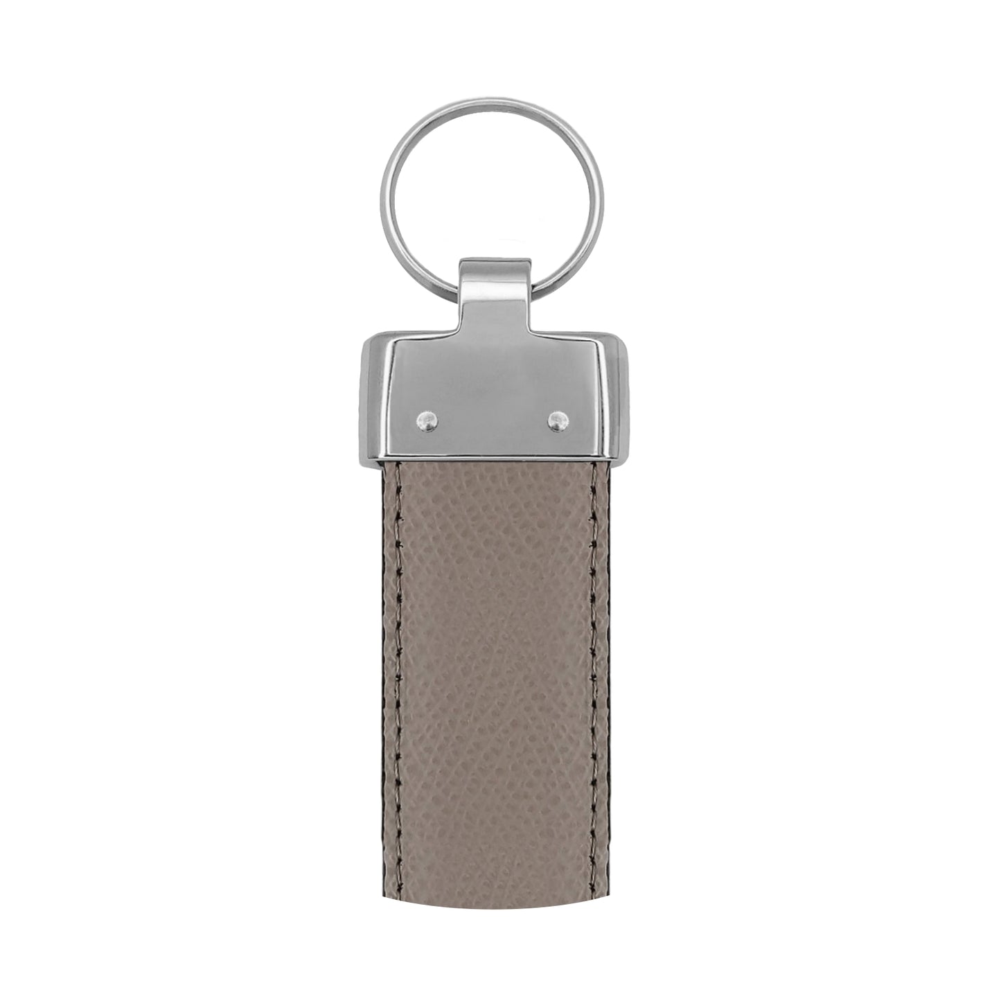 Porte clés 30 mm cuir grainé taupe