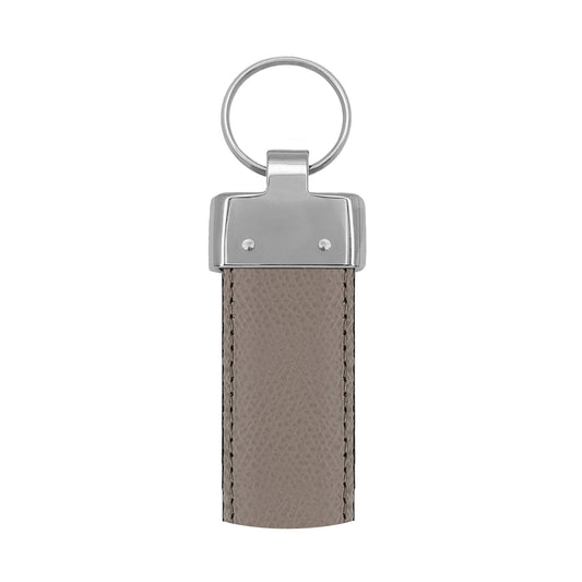 Porte clés 30 mm cuir grainé taupe