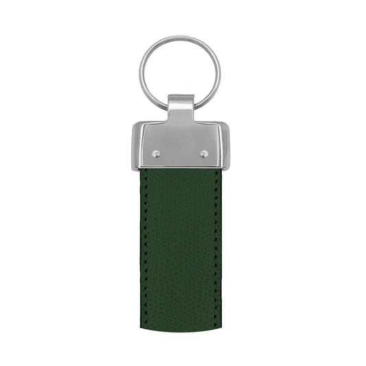 Porte clés 30 mm cuir grainé vert bouteille