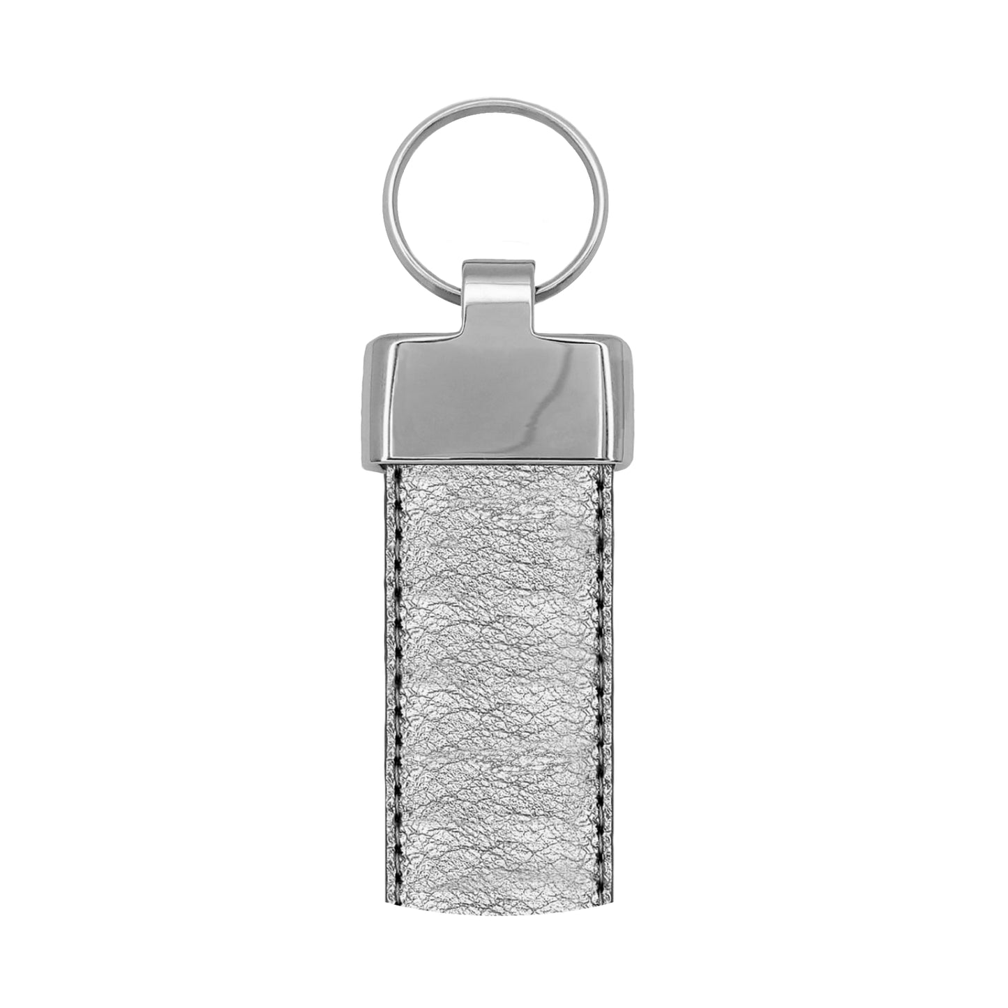 Porte clés 30 mm cuir souple argent