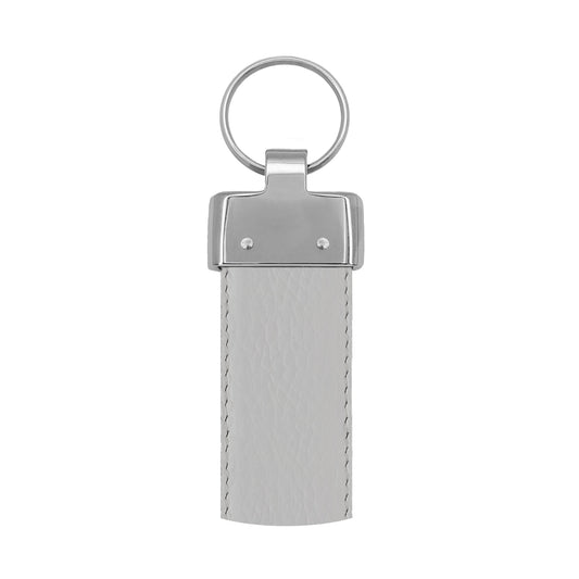 Porte clés 30 mm cuir souple blanc