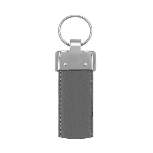 Porte clés 30 mm cuir souple gris