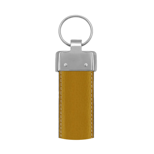 Porte clés 30 mm cuir souple moutarde
